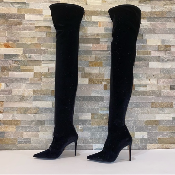 Balmain Amazone Glitter Over-The-Knee Boot - Picture 10 of 13